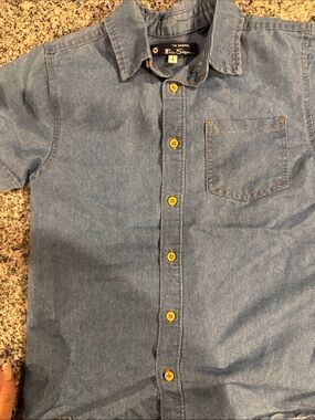 Ben Sherman Light Blue Short Sleeve Denim Button-Up Shirt
